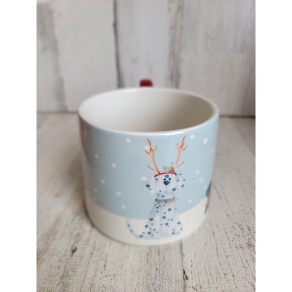 Pier One dog Santa Claus hat mug puppy snow Xmas home decor - Picture 3 of 6